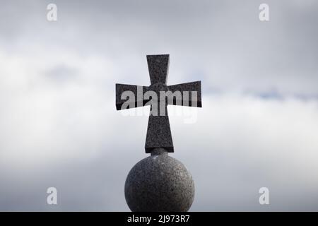 christian cross against the sky. religion concept. High quality photo Stock Photo