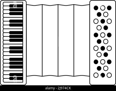 Accordion Musical instrument icon, outline style Stock Vector