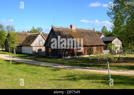 Wdzydze Kiszewskie, Poland - May 15, 2022: Homestead in Kashubian Ethnographic Park in Wdzydze Kiszewskie Stock Photo