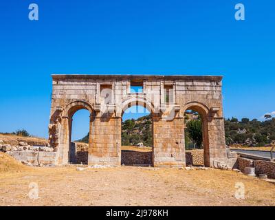 Mettius Modestus Gate (City Gate) in the ancient city of Patara - Kas, Antalya, Turkey Stock Photo
