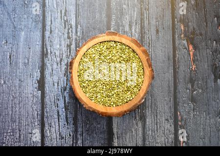 Raw split dried Mung beans Stock Photo