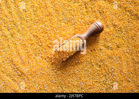 Raw broken dried Corn kernels Stock Photo