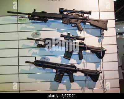 Abu Dhabi, UAE - Feb.23. 2011: Heckler Koch MSG90 A2 sniper rifle