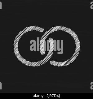 Wedding rings sketch vector icon. Wedding rings trendy illustration Stock Vector