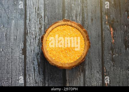 Raw broken dried Corn kernels Stock Photo