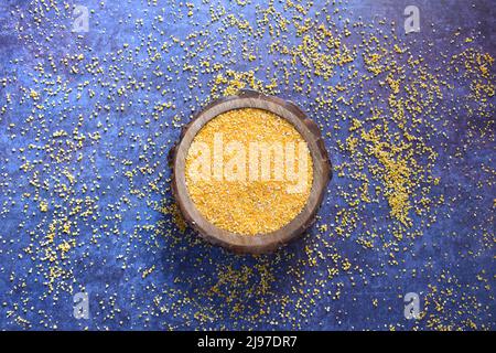 Raw broken dried Corn kernels Stock Photo
