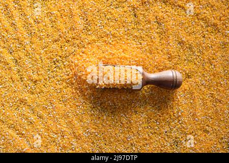 Raw broken dried Corn kernels Stock Photo