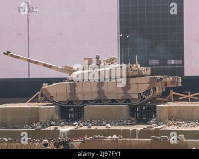 Abu Dhabi, UAE - Feb.23. 2011: Nexter Systems UAE (United Arab Emirates) Armed forces Leclerc MBT (Main Battle Tank) at IDEX 2011 military exibition Stock Photo