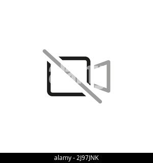 Simple Video Conference Interface Related Vector Line Icons. Contains such Icons as Share Screen, Mute Button, Switch to Presenter View. Stock Vector