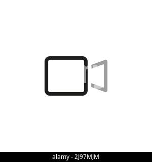 Simple Video Conference Interface Related Vector Line Icons. Contains such Icons as Share Screen, Mute Button, Switch to Presenter View. Stock Vector