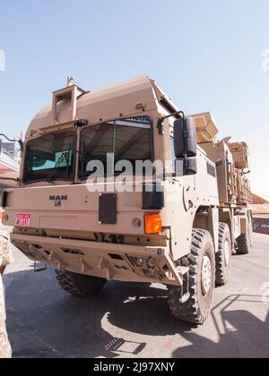 Abu Dhabi, UAE - Feb.23. 2011: Pantsir-S1 (SA-22 Greyhound) Anti-Aircraft Missile and Gun Systems in IDEX 2011 Stock Photo