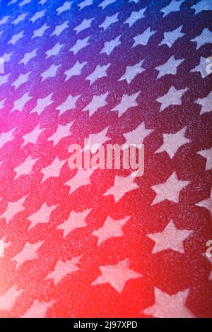 Abstract gray background with stars with blue and red highlights Stock Photo