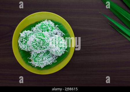 Malaysia popular assorted sweet dessert with coconut known as klepon or kuih onde-onde. Stock Photo