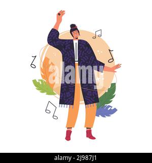 Dancing woman with inspirational, creative thinking. Different mental mindset types. Creative people mental perceiving. Mind behaviour. Vector graphic flat illustration isolated on a white background. Stock Vector