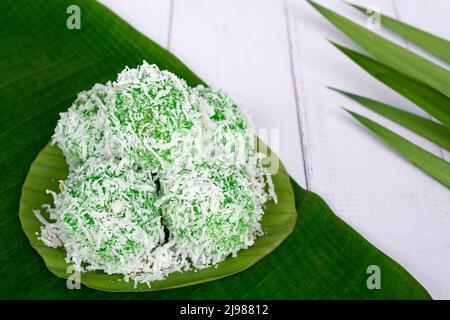Malaysia popular assorted sweet dessert with coconut known as klepon or kuih onde-onde. Stock Photo