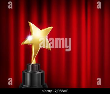 Star shaped golden medal, vector eps10 illustration Stock Vector Image ...