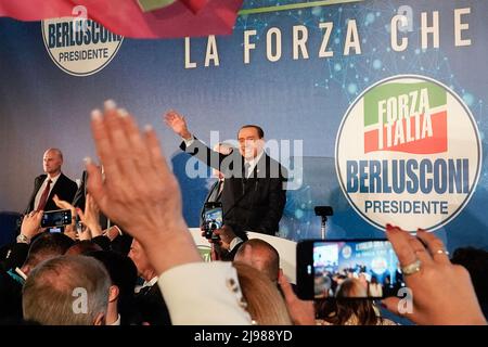 Naples, Italy. 21st May, 2022. The second day of the Forza Italia convention 'Italy of the future' held in Naples, at the Mostra d'oltremare on 21 May 2022. Credit: Independent Photo Agency/Alamy Live News Stock Photo