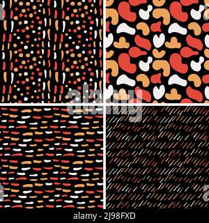 Seamless simple geometric patterns set Stock Vector