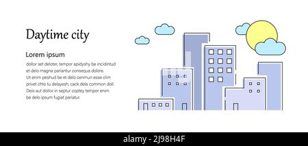 Daytime City Poster for Web Page Stock Vector