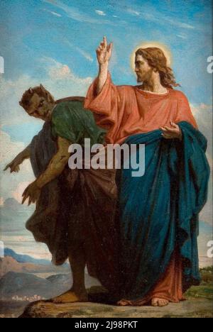 The Temptation of Christ by the Devil by Felix Joseph Barrias Stock Photo