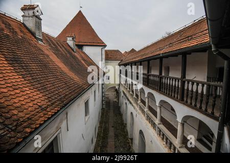 Varaždin Castle, view of the interior. Croatia Stock Photo