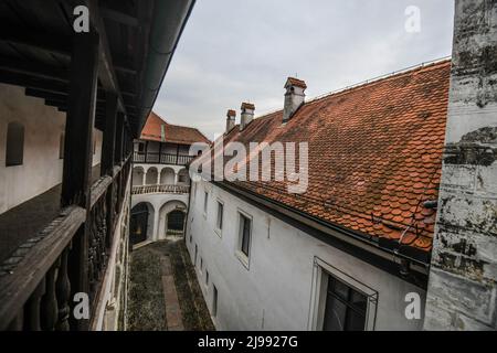 Varaždin Castle, view of the interior. Croatia Stock Photo