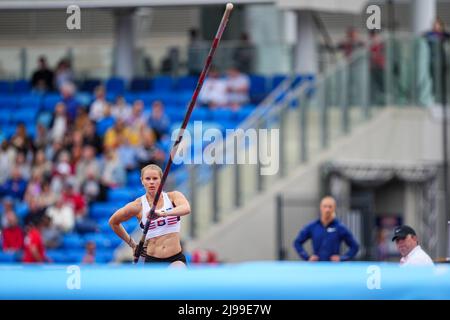 Michaela Meijer of Sweden during the women’s pole vault during the Muller Birmingham Diamond League Meeting at the Alexander Stadium, Birmingham, England on 21 May 2022. Photo by Scott Boulton. Editorial use only, license required for commercial use. No use in betting, games or a single club/league/player publications. Stock Photo