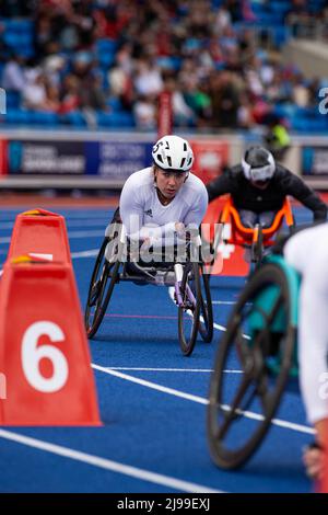 21-MAY-2022 GBR COCKROFT Hannah in the Women 400m Wheelchair Event the at the Muller Birmingham Diamond League Alexander Stadium, Perry Barr, Birmingham Credit: PATRICK ANTHONISZ/Alamy Live News Stock Photo