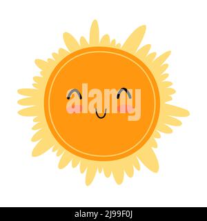 Shining Sun. Smiling smiley face. Stock Vector