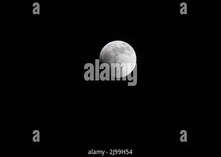 Moon Phases of the 2022 Total Lunar Eclipse Stock Photo