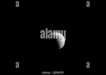 Moon Phases of the 2022 Total Lunar Eclipse Stock Photo