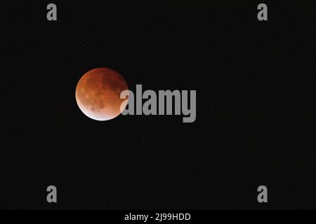 Moon Phases of the 2022 Total Lunar Eclipse Stock Photo