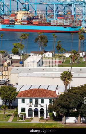 Terminal Island Coast Guard Station, Port of Los Angeles, San Pedro, California, USA Stock Photo