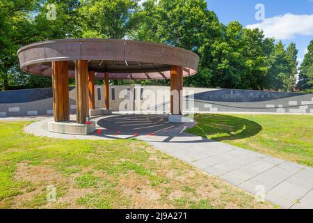 The Magna Carta Monument in Magna Carta Place in Canberra, A.C.T., Australia. Stock Photo