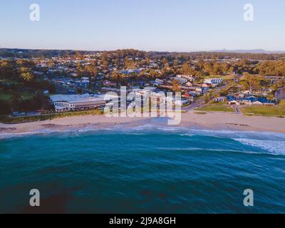 Aerial view of Mollymook Beach, Shoalhaven, NSW, Australia  Stock Photo