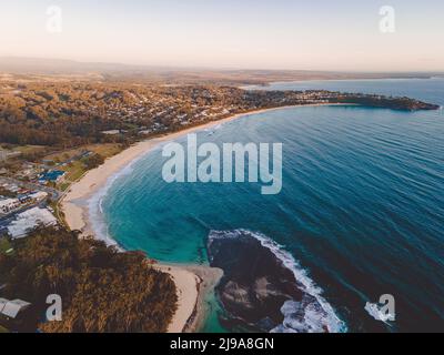 Aerial view of Mollymook Beach, Shoalhaven, NSW, Australia  Stock Photo