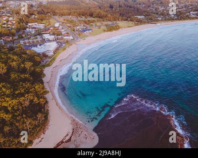 Aerial view of Mollymook Beach, Shoalhaven, NSW, Australia  Stock Photo