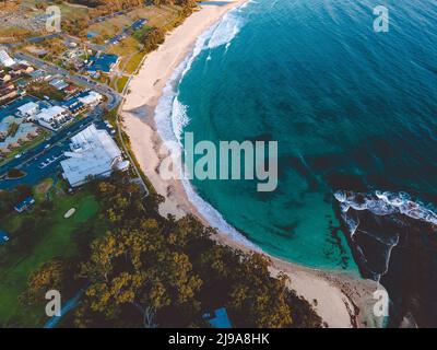 Aerial view of Mollymook Beach, Shoalhaven, NSW, Australia  Stock Photo