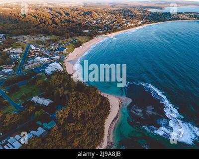 Aerial view of Mollymook Beach, Shoalhaven, NSW, Australia  Stock Photo