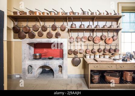Kitchen of Culzean Castle - Maybole in Ayrshire Scotland, United Kingdom, May 2022 Stock Photo