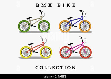 BMX bike flat illustration collection Stock Vector