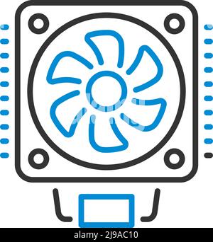 CPU Fan Icon. Editable Bold Outline With Color Fill Design. Vector Illustration. Stock Vector
