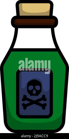 Poison Bottle Icon. Editable Bold Outline With Color Fill Design. Vector Illustration. Stock Vector