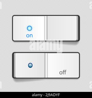 Vector Realistic On/Off  Switch Icon. EPS10 opacity. Editable EPS, Render in JPG format and layered PSD Stock Vector