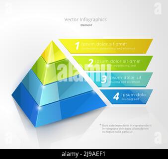 pyramid infographic design template, vector eps10 illustration Stock Vector