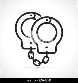 handcuffs contour thin line icon isolated illustration Stock Vector