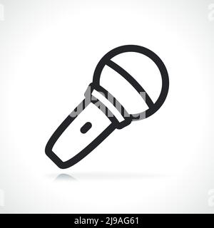 microphone or micro line icon isolated illustration Stock Vector