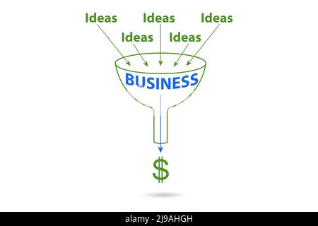 Illustration of turning ideas into the business outcomes Stock Photo