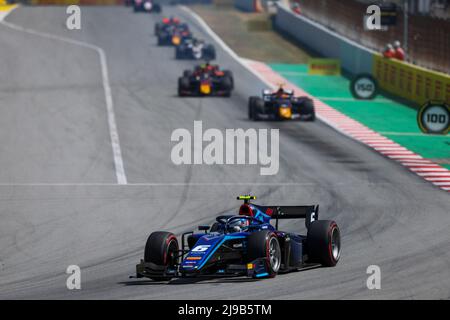 Barcelona, Spain. 22nd May 2022. 06 SARGEANT Logan (usa), Carlin, Dallara F2, action during the 4th round of the 2022 FIA Formula 2 Championship, on the Circuit de Barcelona-Catalunya, from May 20 to 22, 2022 in Montmelo, Spain - Photo Florent Gooden / DPPI Credit: DPPI Media/Alamy Live News Stock Photo
