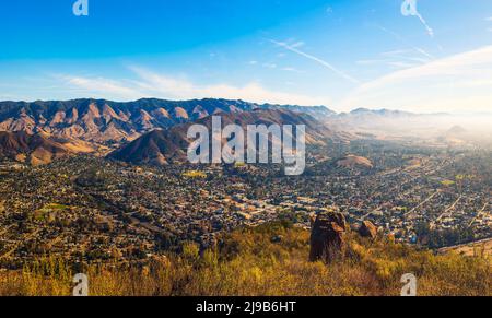 San Luis Obispo viewed from the Cerro Peak Stock Photo